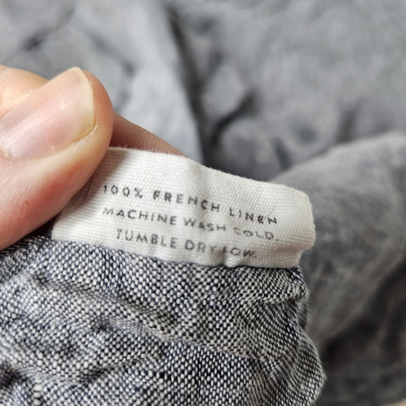 The Citizenry French Linen Shams Stonewashed Blue Gray Standard Pair 2 - Picture 5 of 5